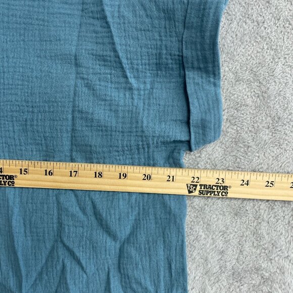 NEW Jessica Simpson Gauze Women's M Blue Button-Down Short sleeve Shirt - Picture 6 of 9